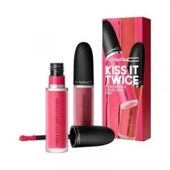 MAC Kiss It Twice Powder Kiss Liquid Duo Estuche Labiales Rosas -Maquillaje De Lujo 0TO01172 c903